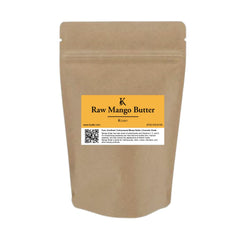 Close-up of Kyabo ingredient label confirming organic, raw, unrefined mango butter