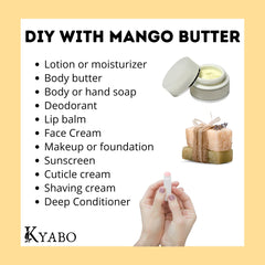 Kyabo mango butter on spoon showing creamy texture and quick absorption