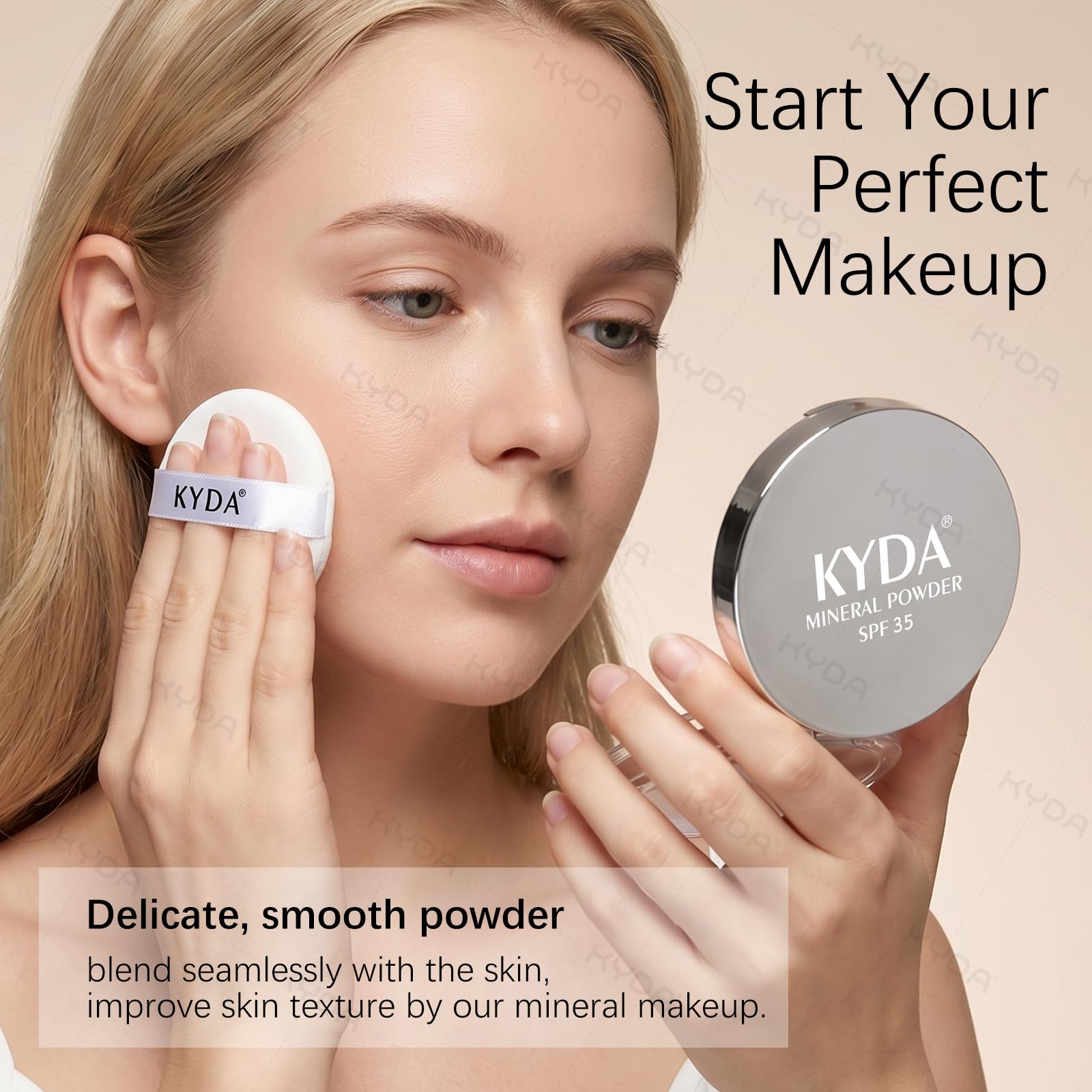 KYDA before and after face comparison showing pore-blurring benefit