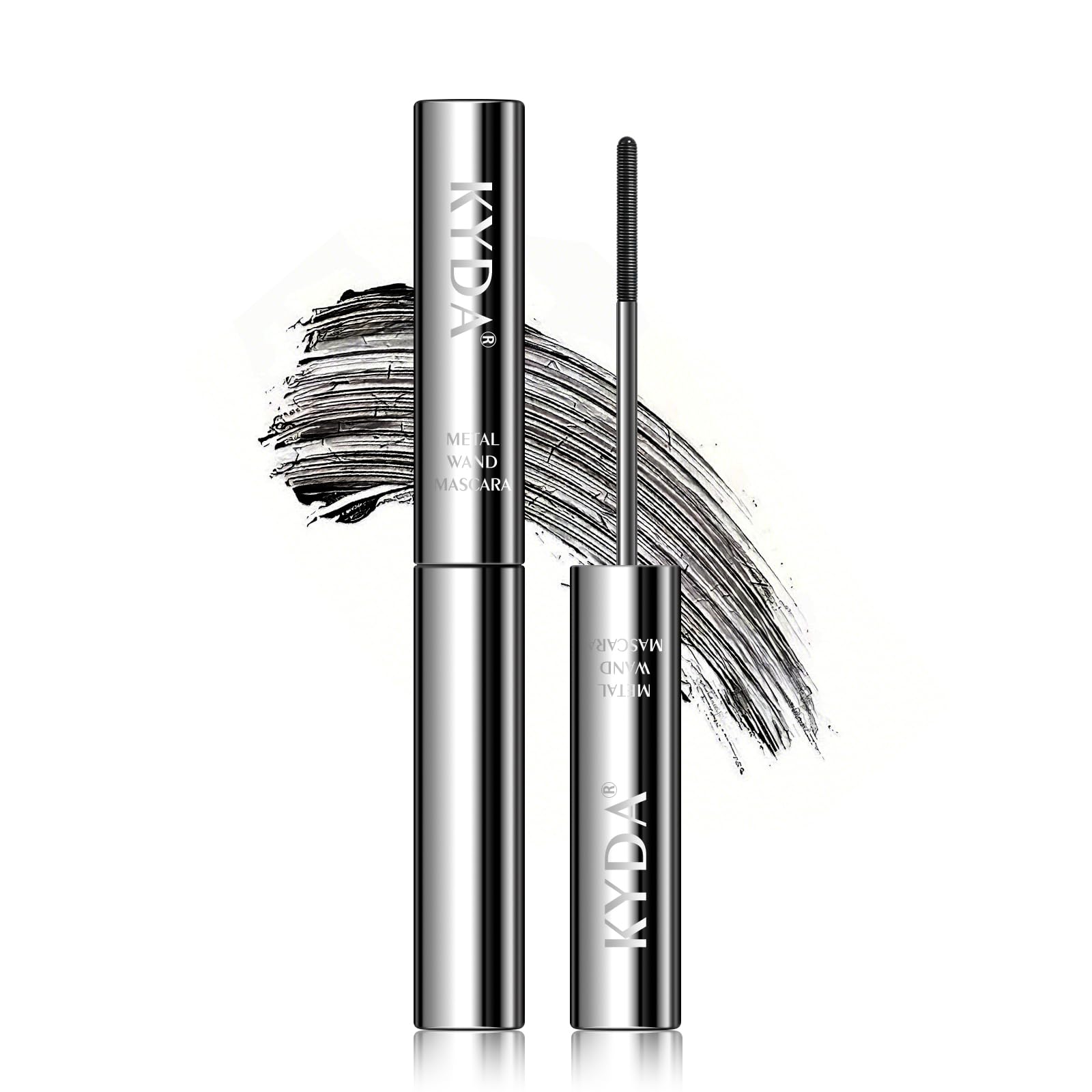 KYDA front packaging showing compact waterproof mascara, easy storage benefit