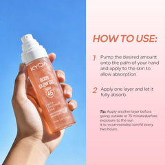 KYDA bottle beside coconut and flower suggesting natural-scented hydration