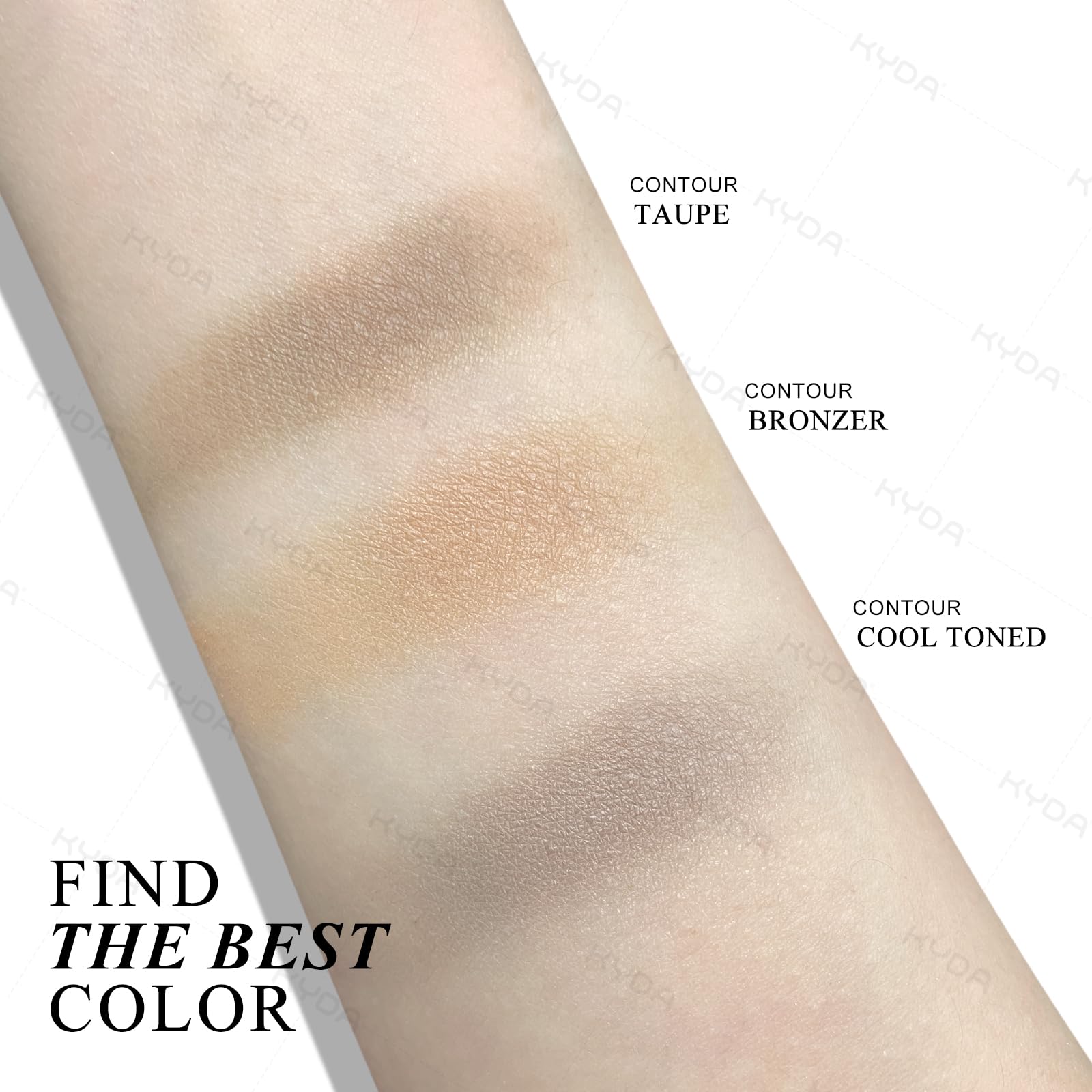 KYDA brush with swatch demonstrating buildable pigment for natural depth