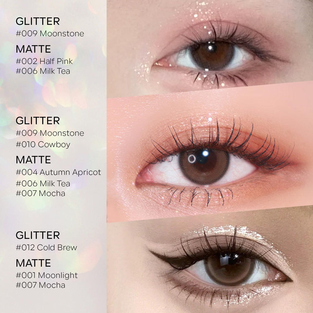 KYDA brush application on eyelid demonstrating blendability and natural finish