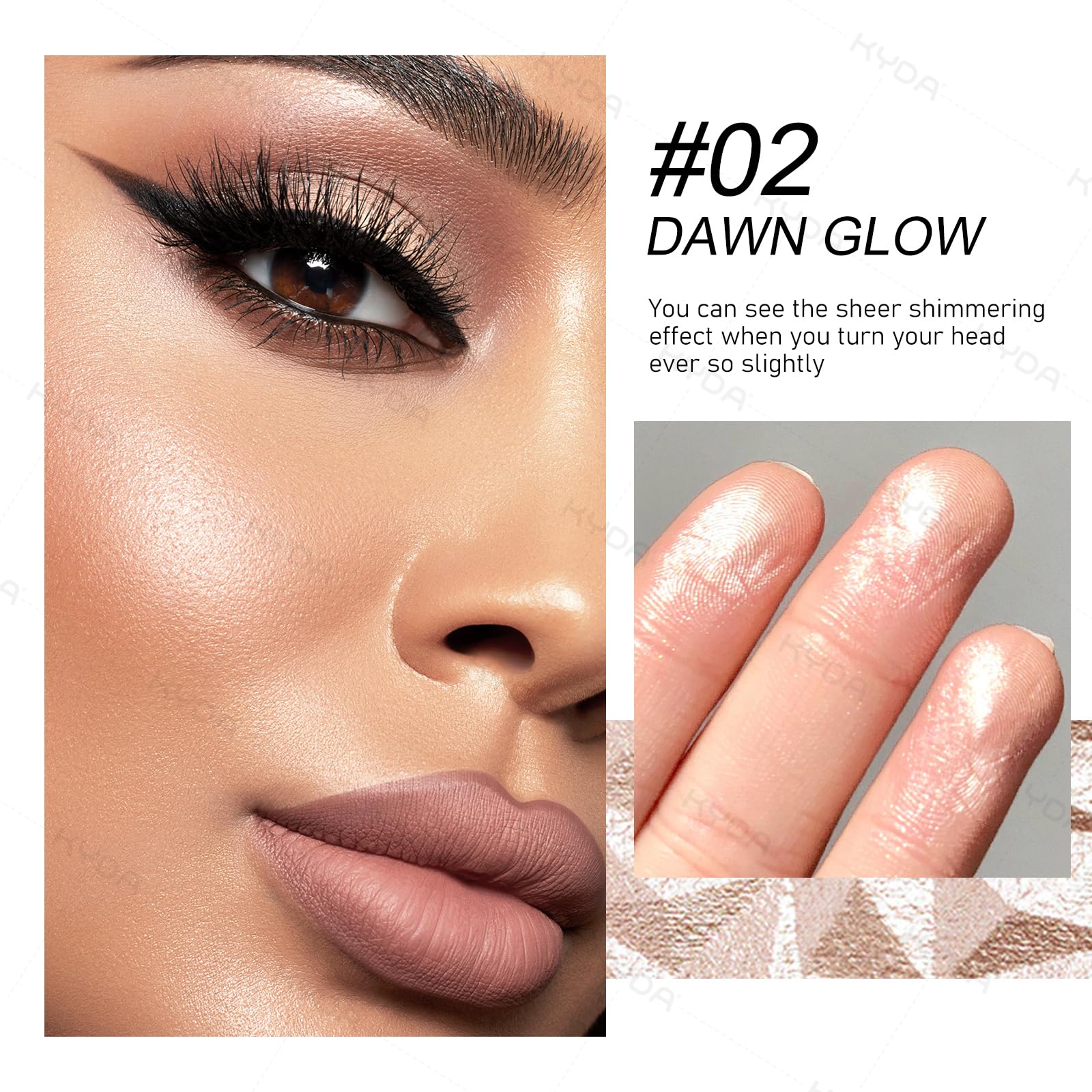 KYDA close up of baked powder texture showing smooth finish and even application benefit