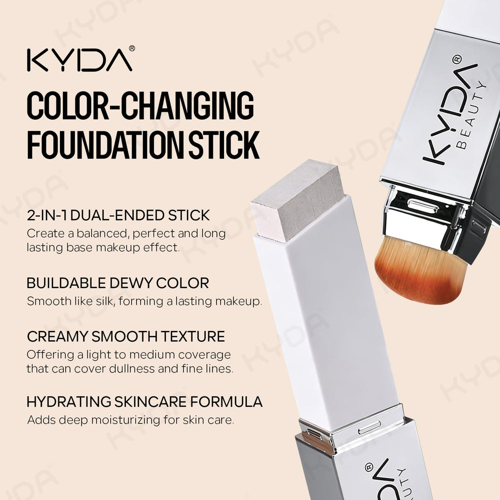 KYDA dual-ended eraser brush detail showing bristles for seamless blending and natural finish benefit