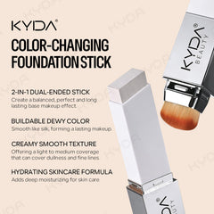 KYDA dual-ended eraser brush detail showing bristles for seamless blending and natural finish benefit