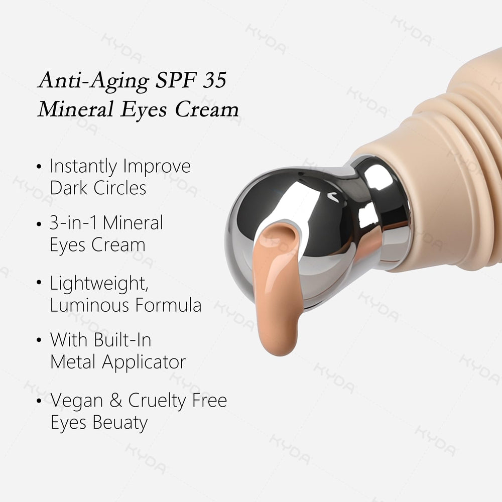 KYDA eye cream in hand scale showing travel-friendly size