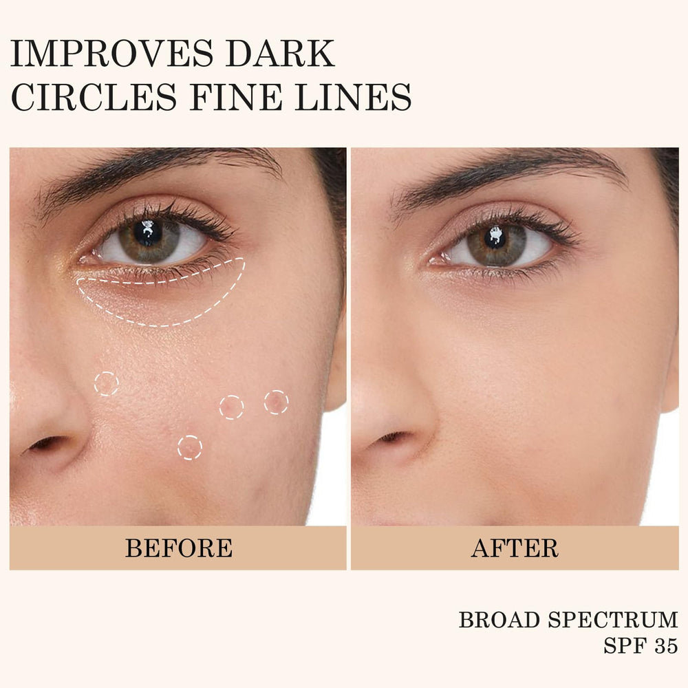 KYDA eye cream texture swipe showing mineral-rich hydration