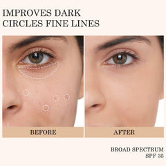 KYDA eye cream texture swipe showing mineral-rich hydration