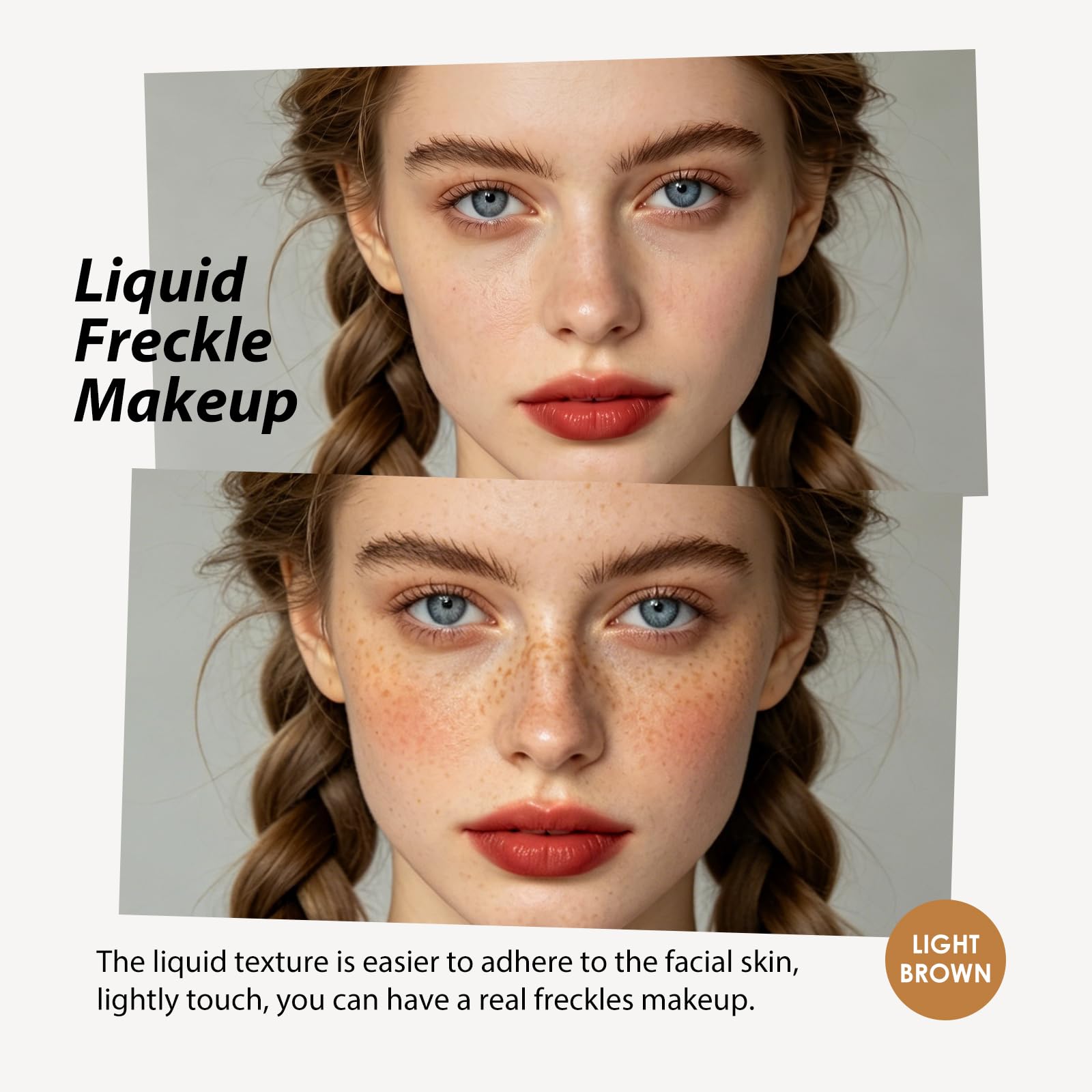 KYDA two shades side by side showing color variation for realistic freckles