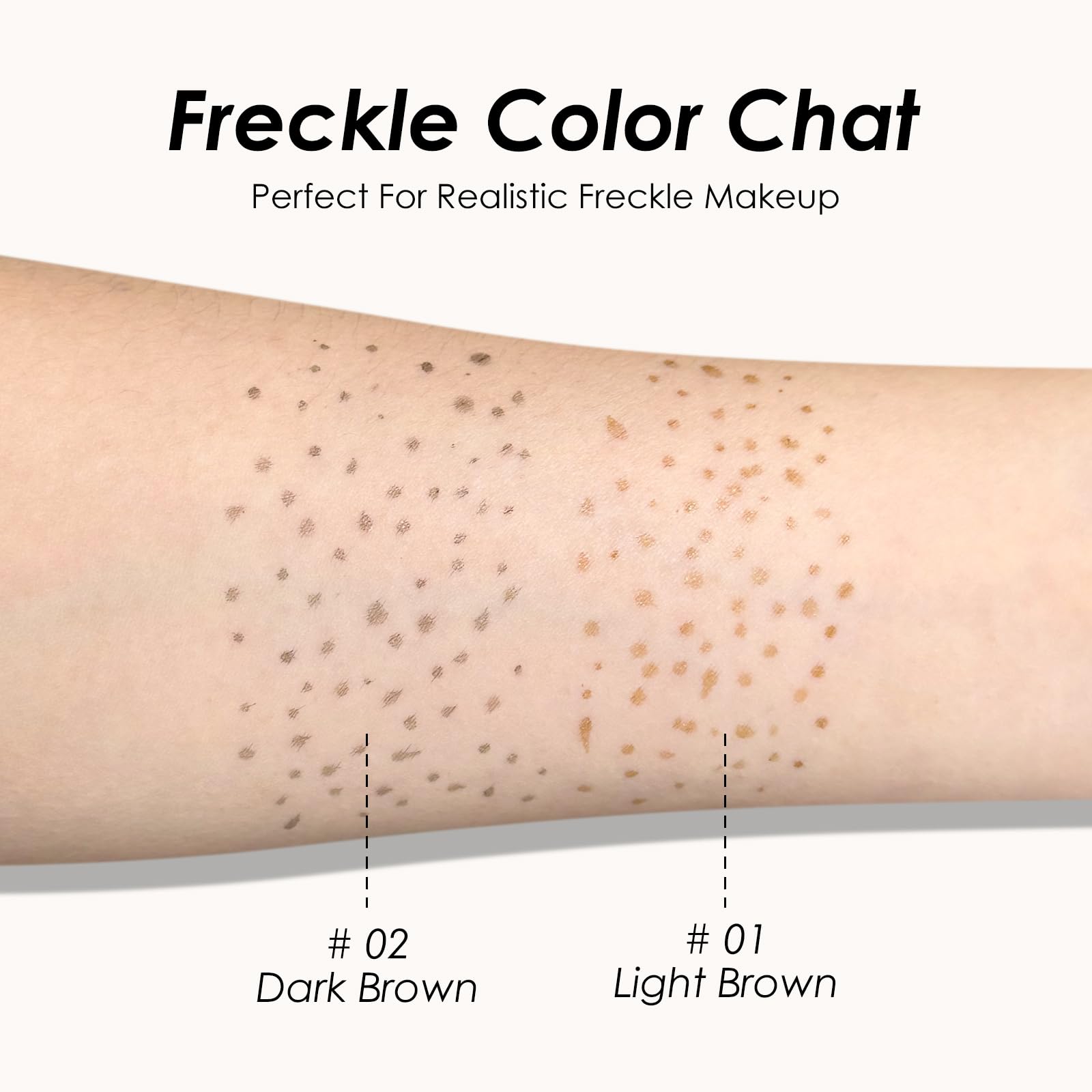 KYDA freckle pen application in hand illustrating easy control and quick dotting for natural freckles