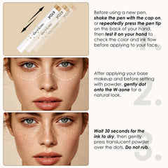 KYDA freckle pen in use on cheek adding youthful sun-kissed detail
