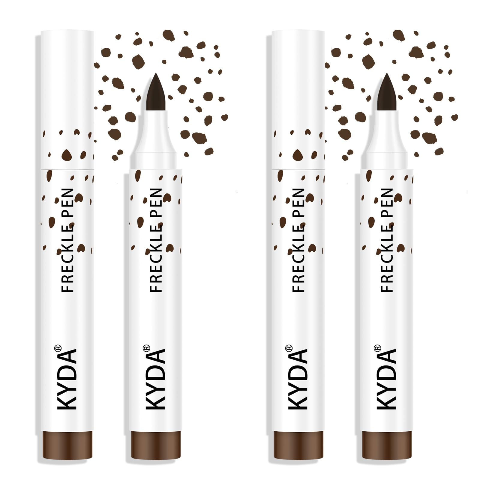 KYDA freckle pen duo front packaging showing both brown shades and benefits