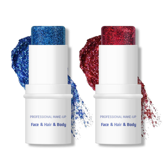KYDA front packaging showing both red and blue glitter sticks for easy selection