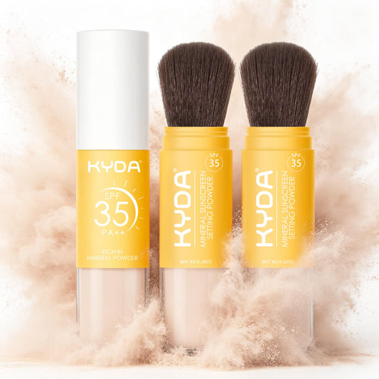 KYDA front packaging showing translucent mineral powder and SPF benefit