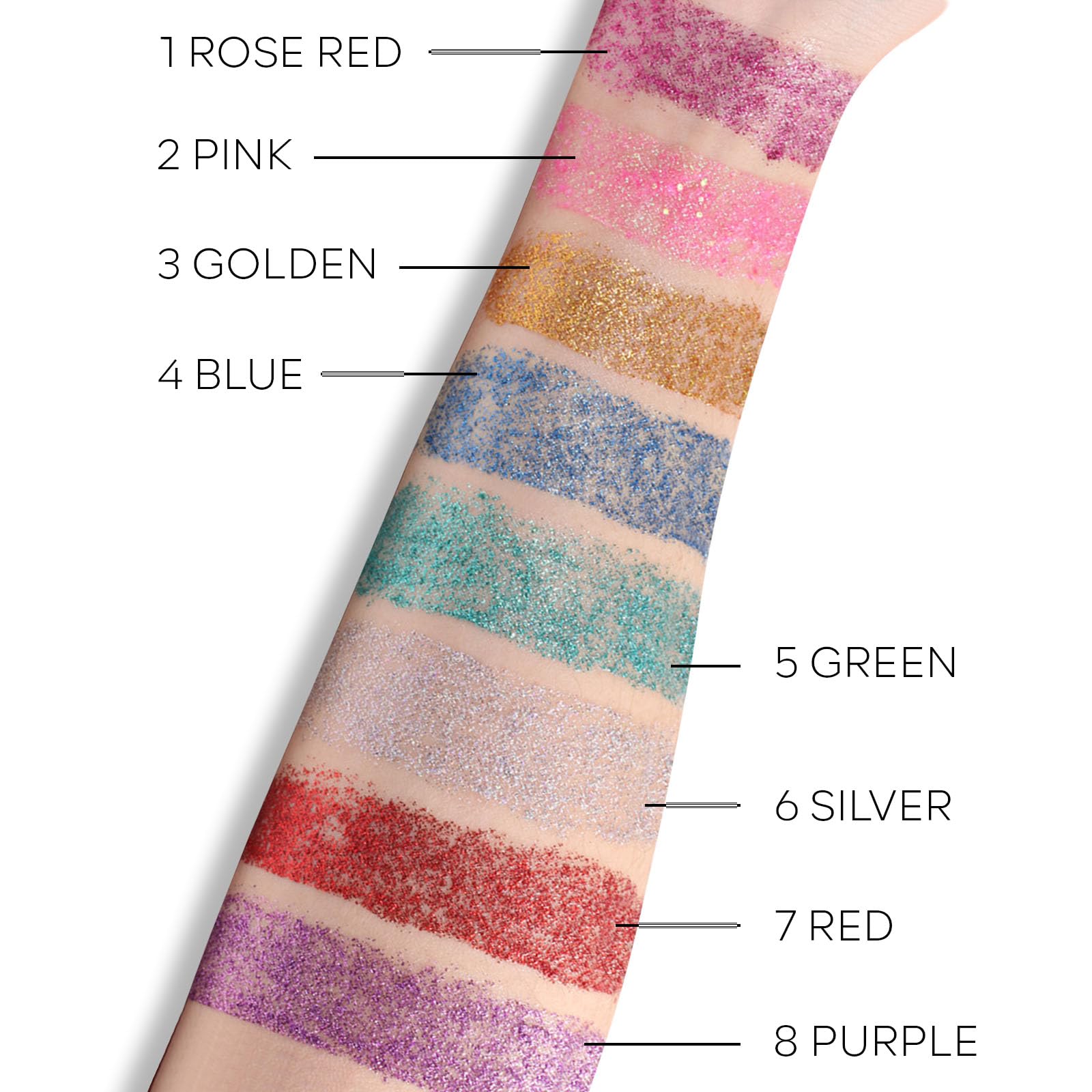 KYDA glitter stick label and packaging with product name and usage info