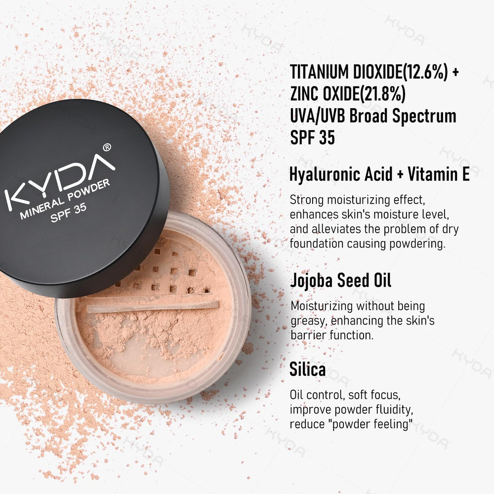 KYDA applied in daylight on model, natural glow and SPF protection benefit
