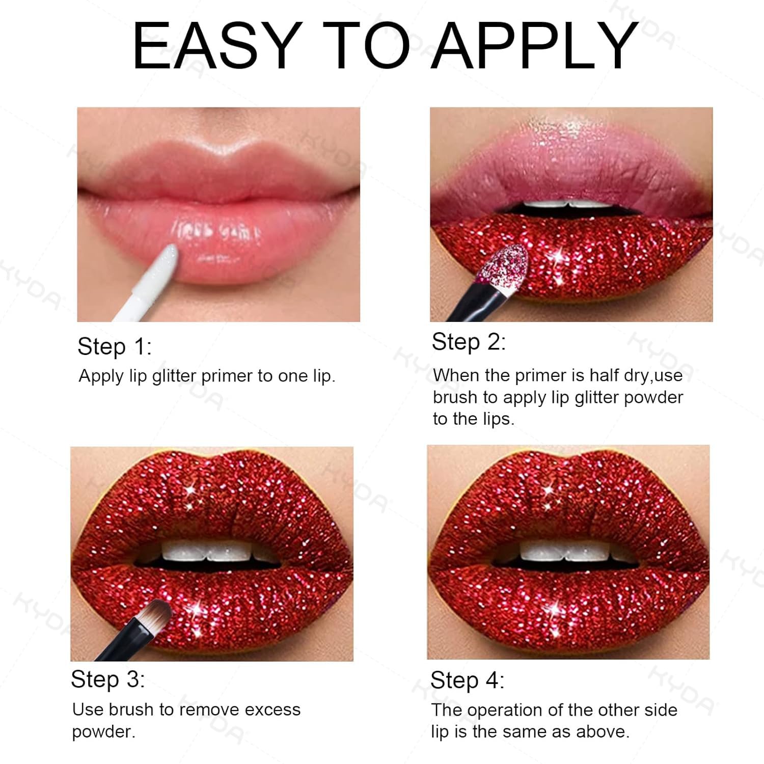 KYDA styled flatlay showing layered lip looks and versatile use