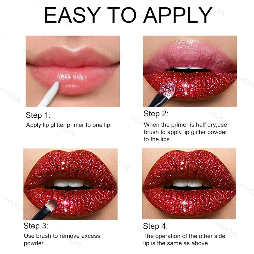 KYDA styled flatlay showing layered lip looks and versatile use