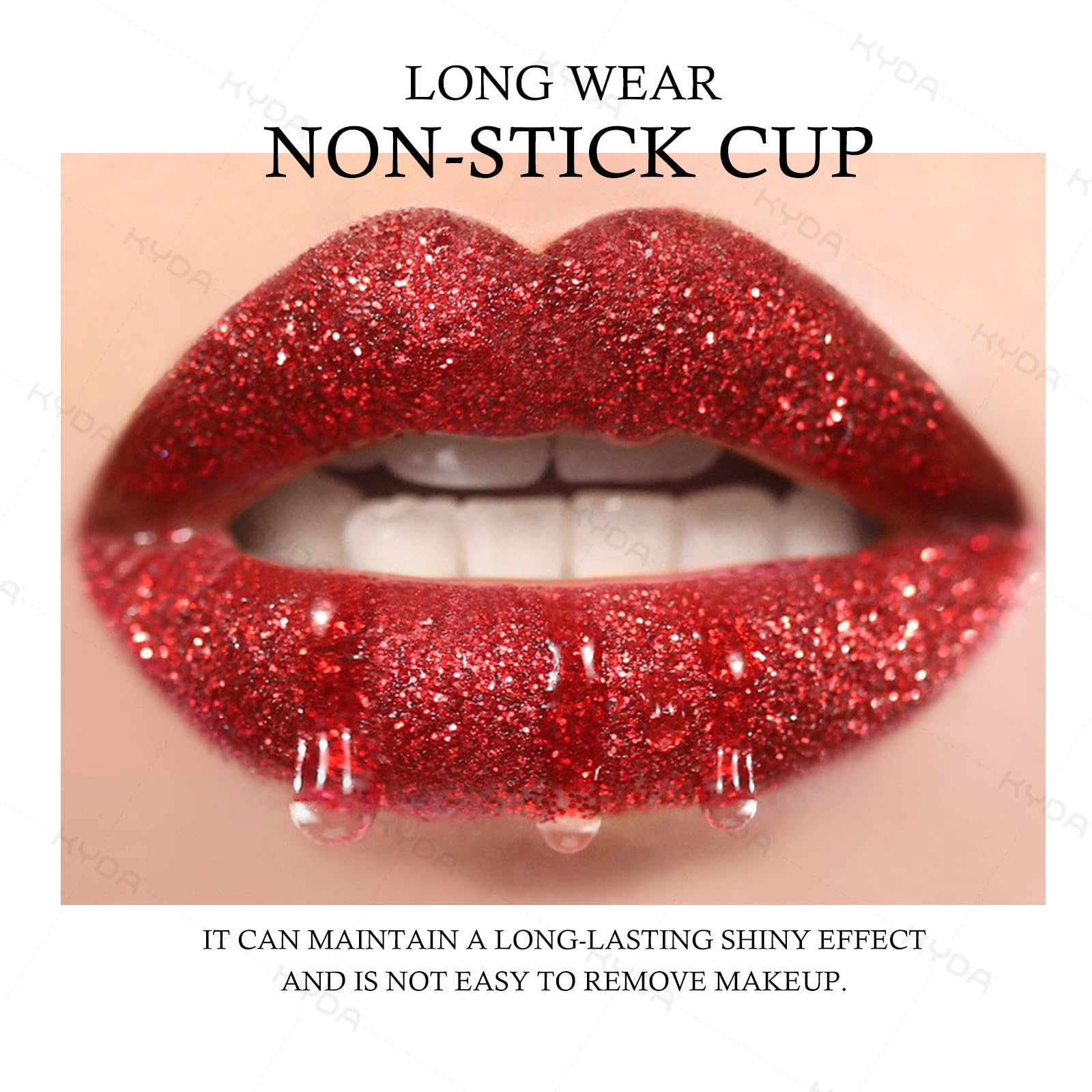 KYDA lips before and after showing dramatic diamond metallic result