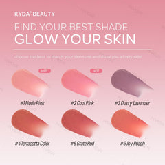 KYDA five shade swatches on arm displaying color range for skin matching