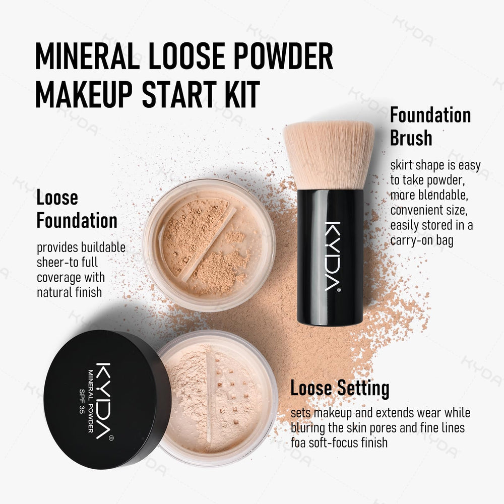 KYDA powder next to coin showing compact 0.28 oz size for travel convenience