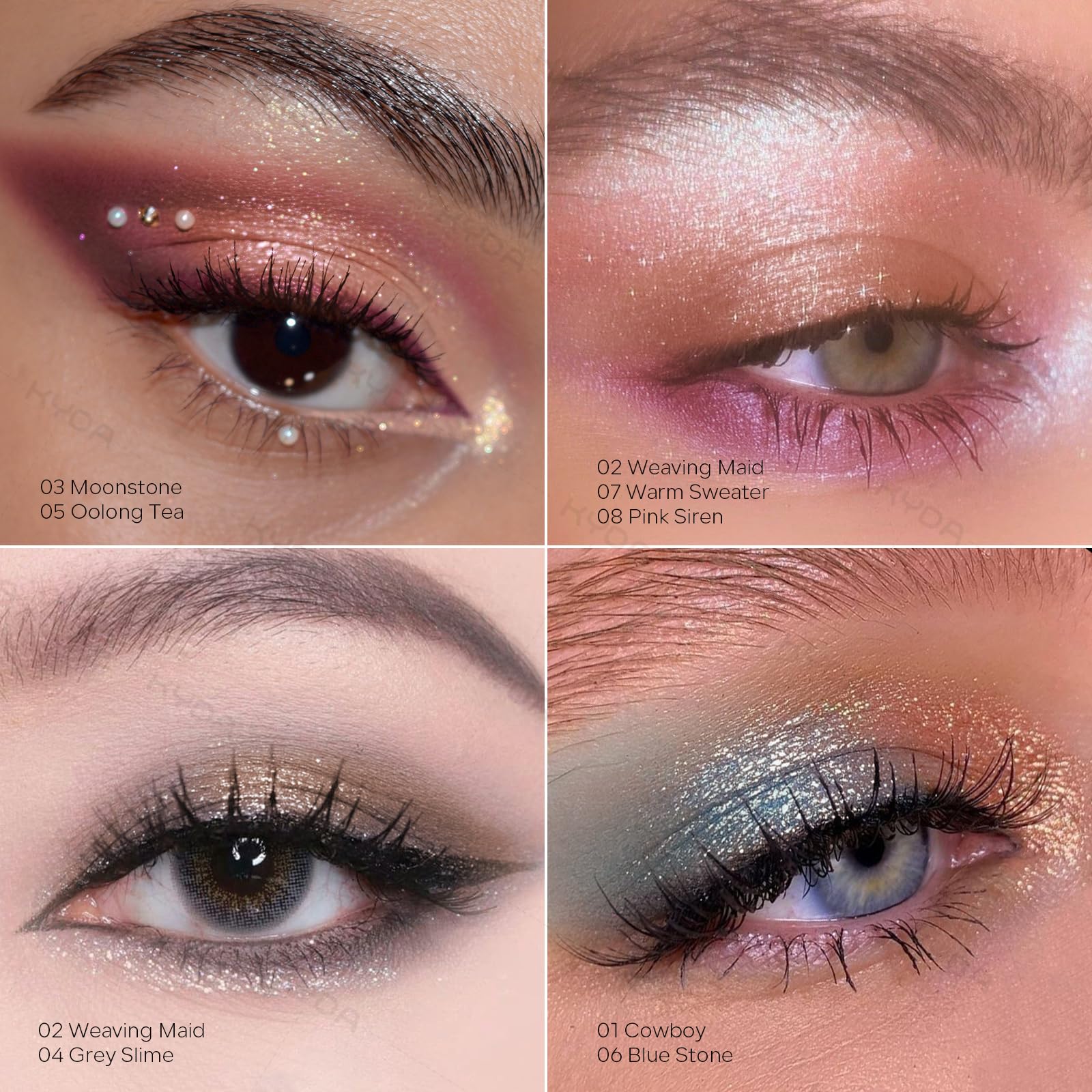 KYDA compact label and shade name for clear product identification
