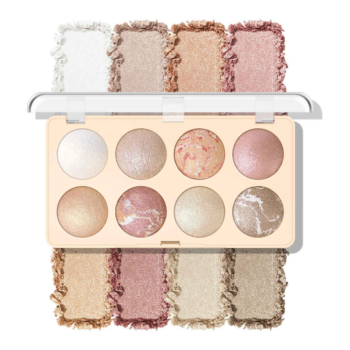 KYDA palette front view showing compact case and sleek design, easy travel use