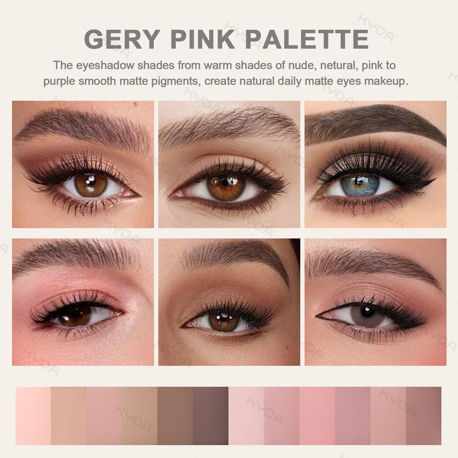 KYDA swatches on arm showing shade range and buildable color payoff