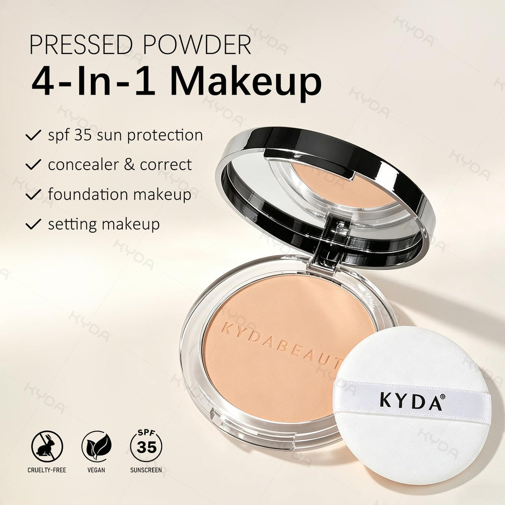 KYDA close-up powder texture highlighting smooth matte finish