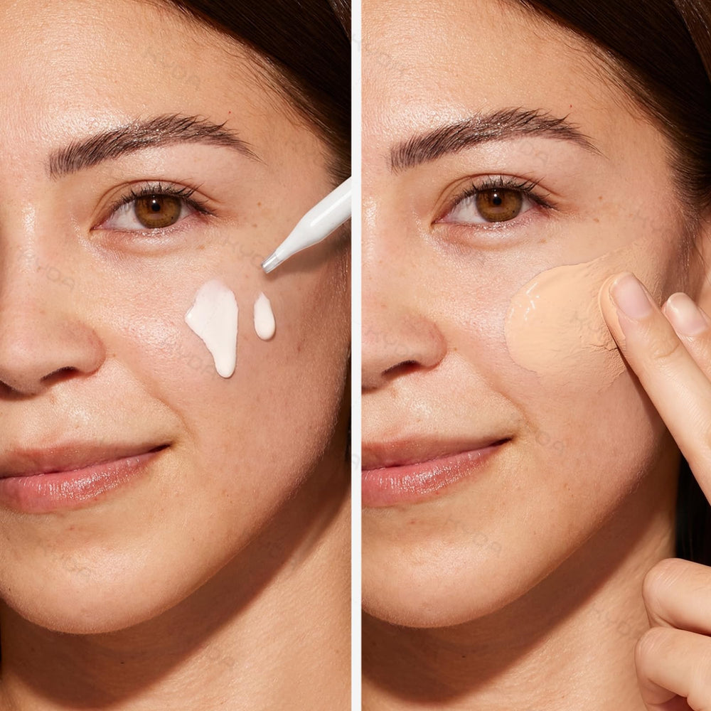 KYDA pump dispensing serum texture, shows easy one-hand use