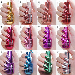 KYDA brush applying silver polish showing smooth stroke for precise results