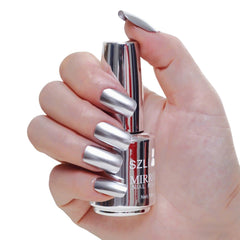 KYDA bottle front view showing compact 18ml size and glossy silver finish benefit