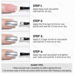 KYDA finished manicure at night event showing reflective chrome for dramatic effect