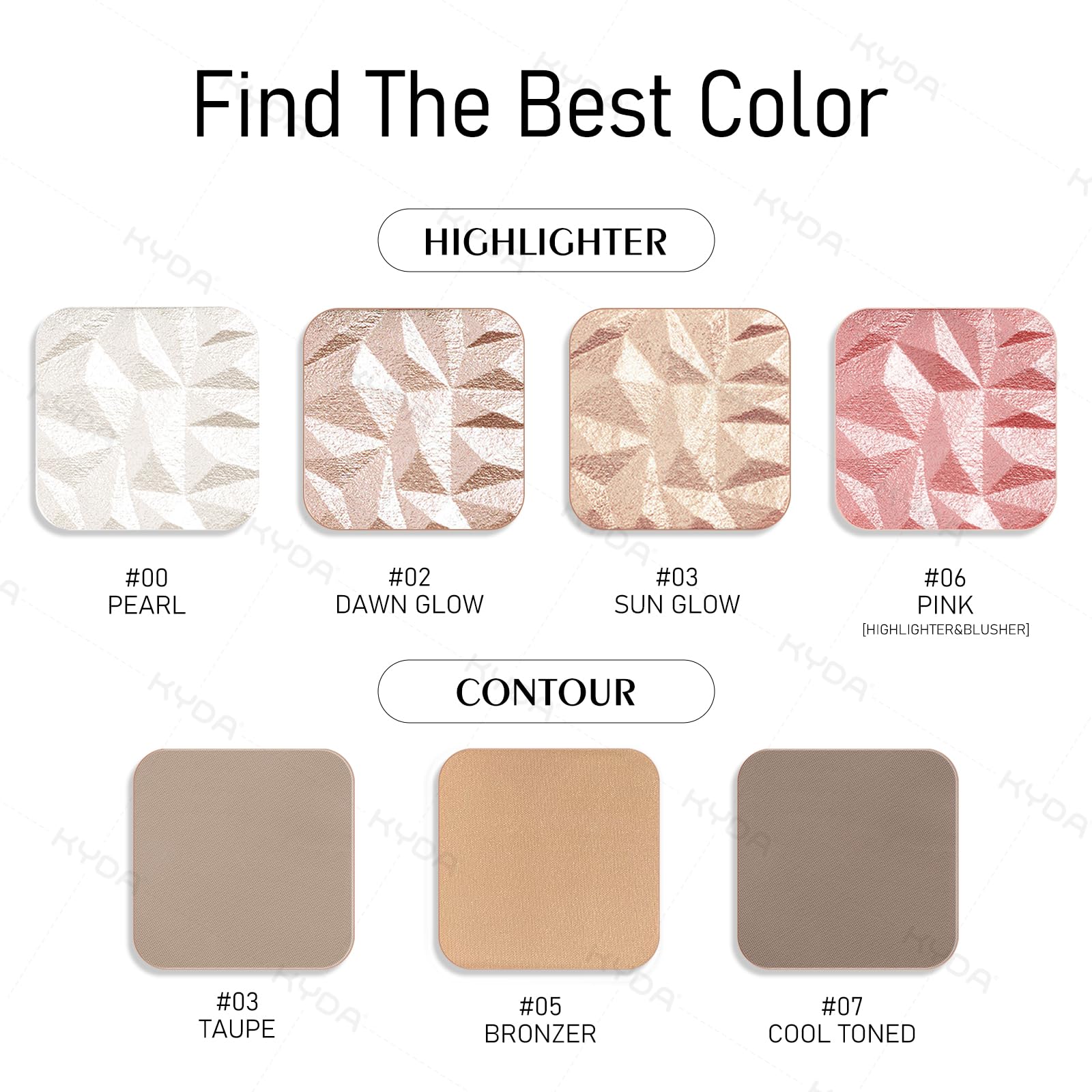 KYDA arm swatches demonstrating pigmentation and buildable luminous payoff