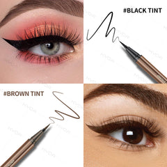 KYDA swatches black and brown demonstrating rich matte pigment payoff