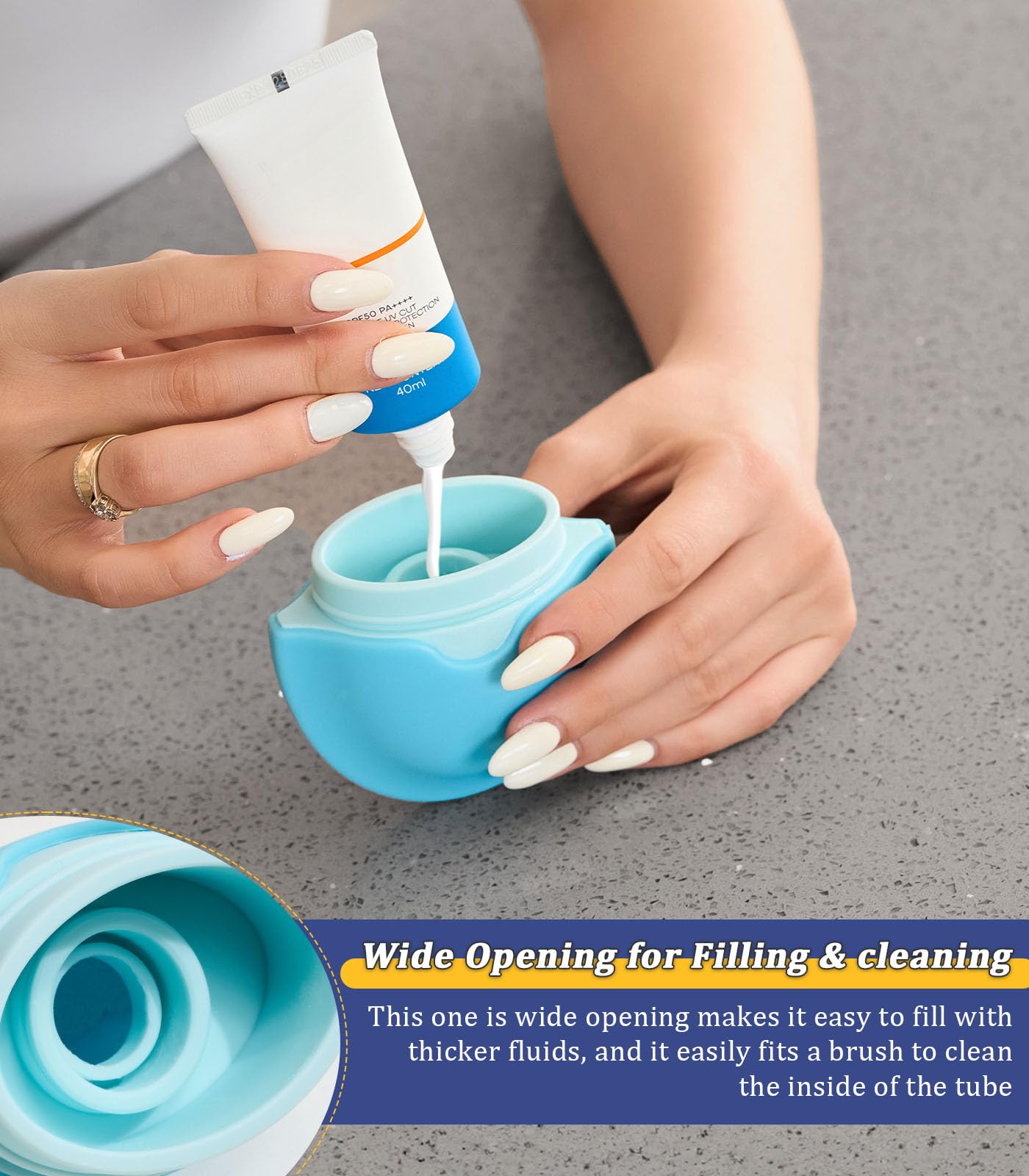 KYHDIYA size comparison in hand, highlights travel-friendly portability
