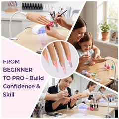 KZAOPZ hand in use for acrylic application illustrates realistic technique training