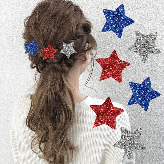 KZBTRBT front packaging showing six red white blue star clips, festive convenience