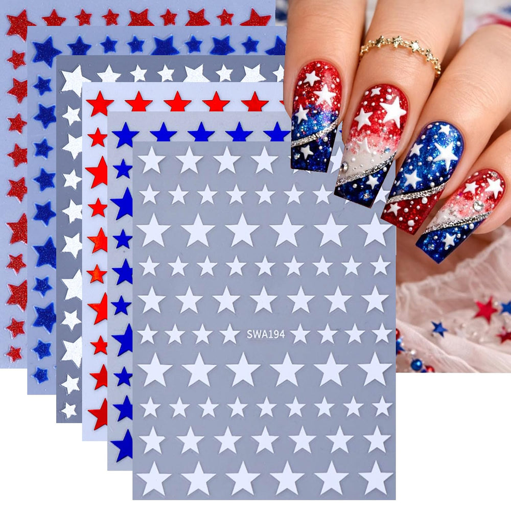 KZBTRBT front packaging showing six patriotic star sticker sheets and set benefit