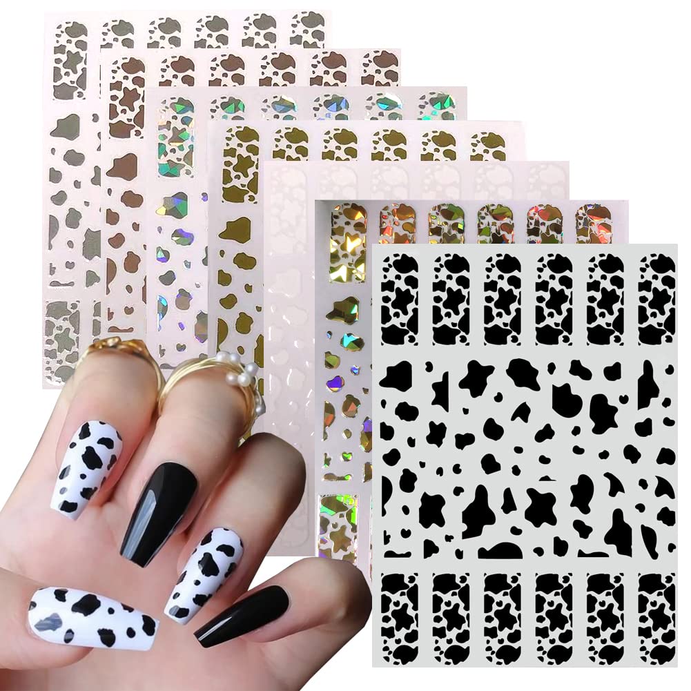KZBTRBT front sheet pack showing seven colorful cow graffiti decal sheets for fast DIY