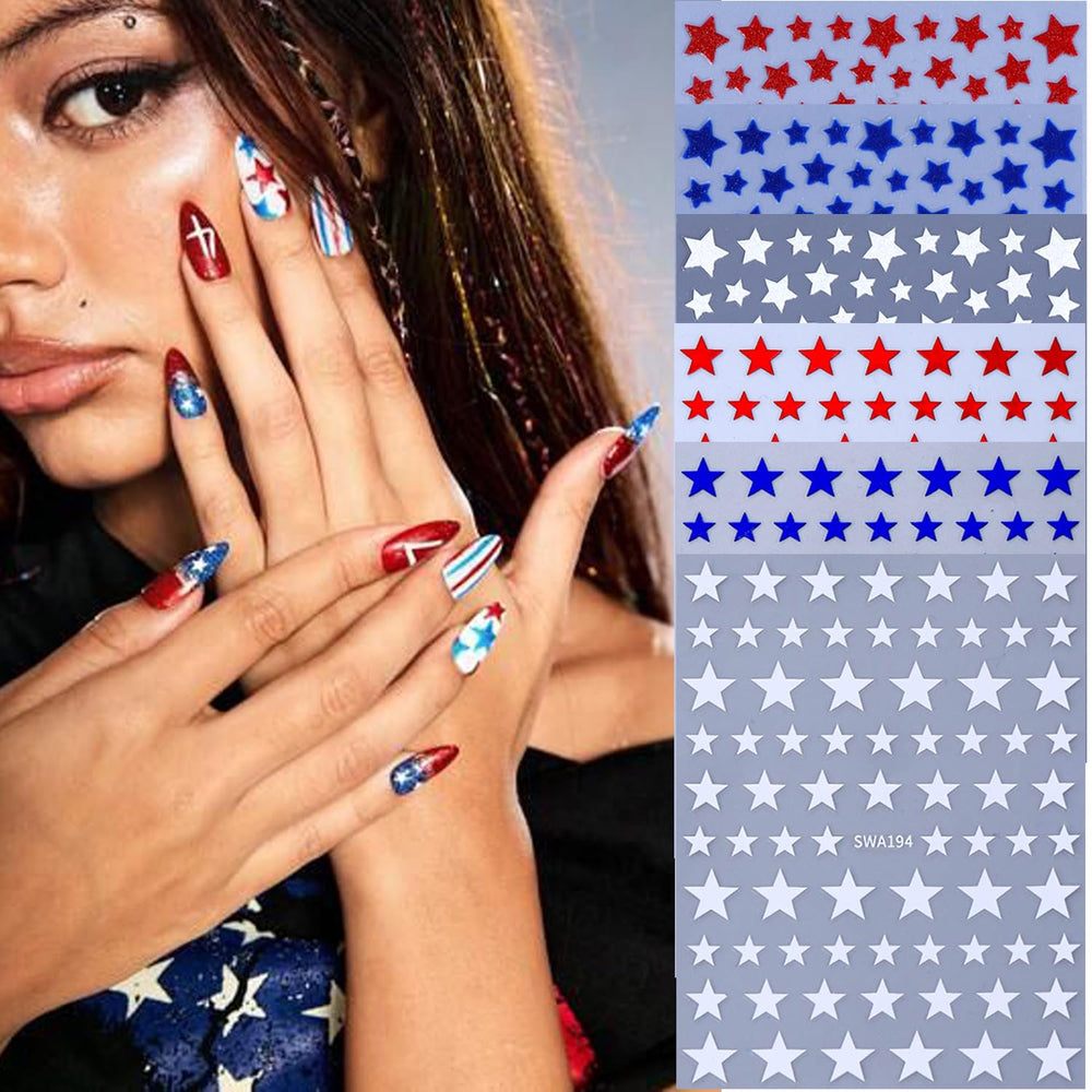 KZBTRBT patriotic manicure lifestyle photo showing finished nails and festive appeal
