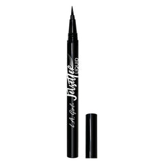 L.A. Girl single sweep of liner on skin showing intense matte black