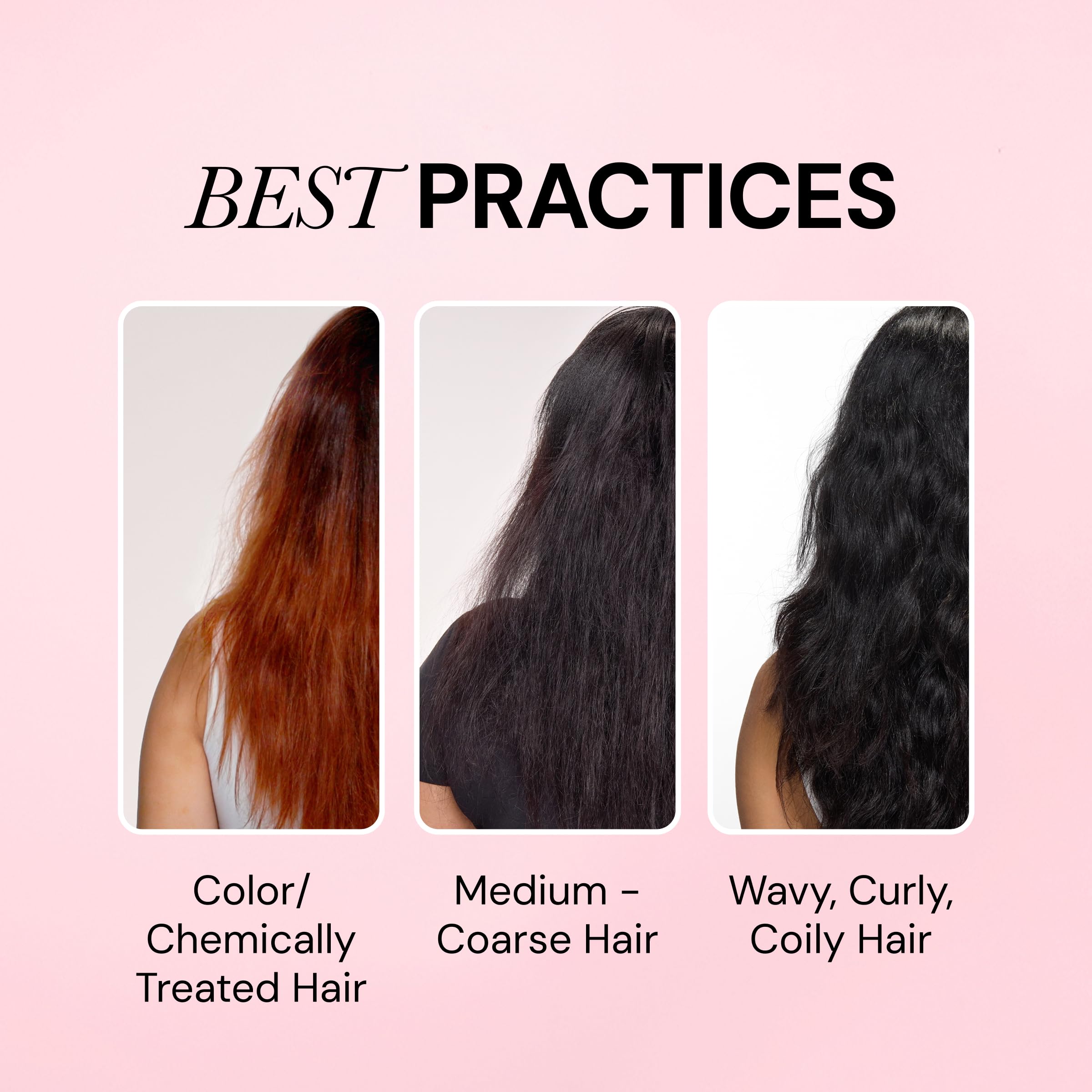 L'ANGE HAIR before and after blowout comparison showing reduced frizz and shine