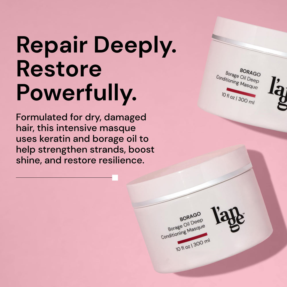 L'ANGE HAIR borage ingredient close-up highlighting nourishing oils