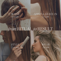 L’ANZA before and after hair photo demonstrating reduced frizz and smoother ends