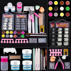 L-Bulice front packaging showing full acrylic nail kit and clear contents benefit