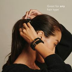 L. Erickson in-use high ponytail demonstrating strong, slip-free hold