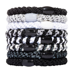 L. Erickson front pack shot showing eight Night Owl hair ties and convenience