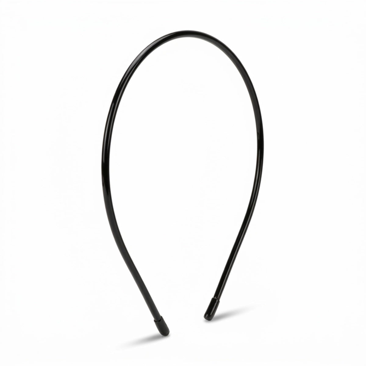 L. Erickson front view of black twiggy headband shows sleek hold and chic finish